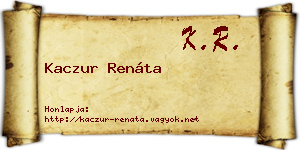 Kaczur Renáta névjegykártya